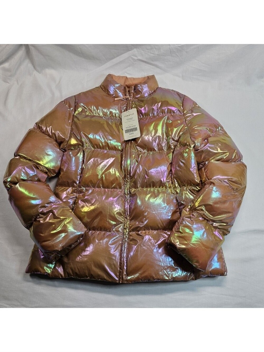 Fabletics iridescent metallic puffer jacket